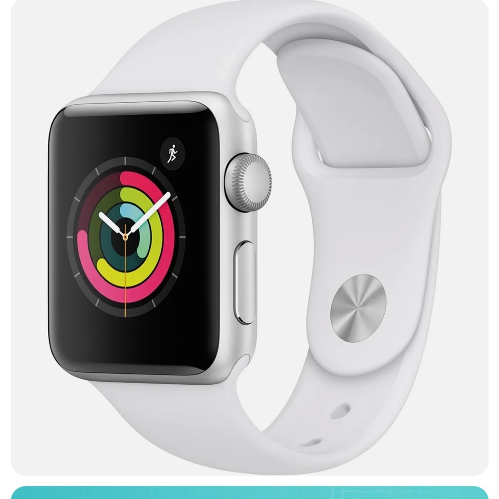 Apple Watch Gen 3 Series 3 38mm Silver Aluminum - White Sport Band
